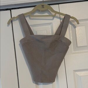 Abercrombie & Fitch Taupe Ribbed Tank Top